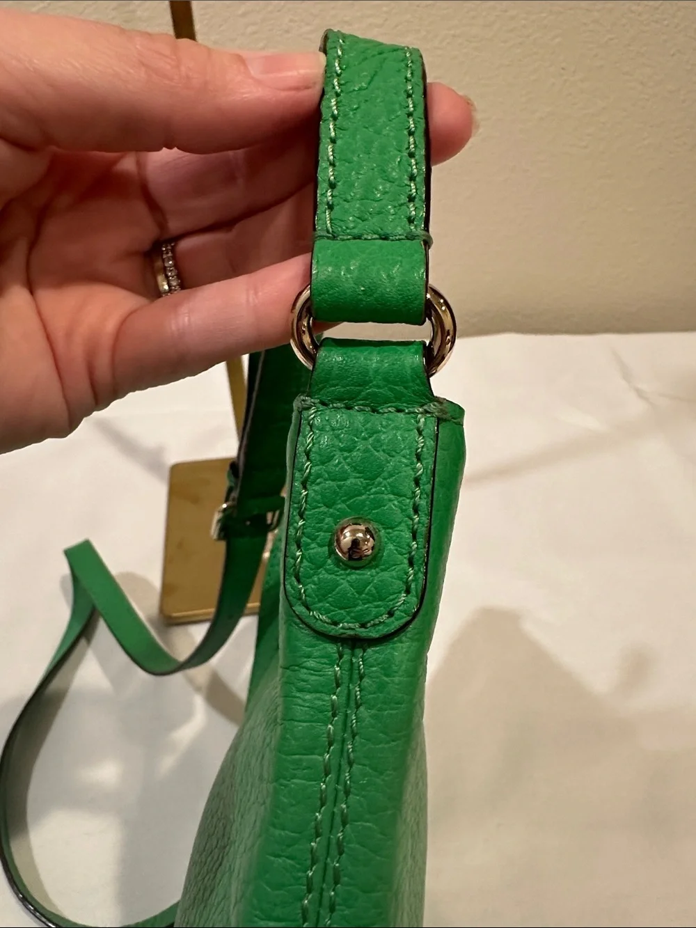 kate spade Bright Green Pebbled Leather Crossbody Bag